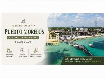 Terreno / Lote · 200m² · 2 Estacionamientos · Terreno en Venta en Puerto Morelos a 12 Minutos de La Playa con Amenidades y Financiamiento