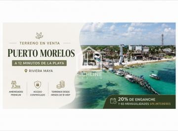 Terreno / Lote · 200m² · 2 Estacionamientos · Terreno en Venta en Puerto Morelos Cerca de La Playa con Amenidades y Financiamiento