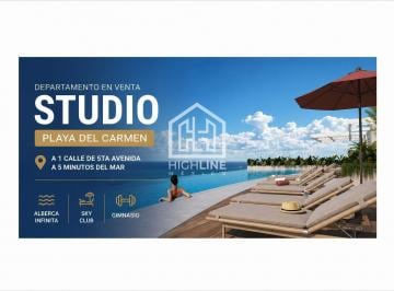 Departamento · 31m² · 1 Recámara · 1 Estacionamiento · Departamento en Venta Playa del Carmen Studio Cerca de 5ta Av a Cerca del Mar