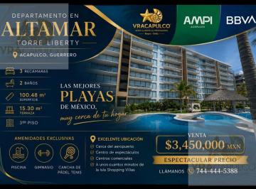 Departamento · 115m² · 3 Recámaras · Alta Amar Liberty Baja de Precio Solo $3450,000 Mn