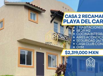 Casa · 88m² · 2 Recámaras · 2 Estacionamientos · Casa Economica en Venta en Playa del Carmen, 10 Min de La Playa, Condominio, Equipada, Seguridad, Al