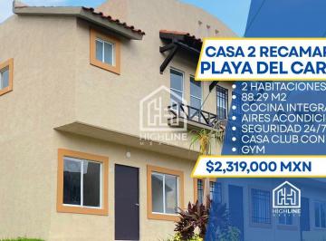 Casa · 88m² · 2 Recámaras · 2 Estacionamientos · Casa Economica en Venta en Playa del Carmen, 10 Min de La Playa, Condominio, Equipada, Seguridad, Al