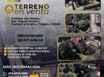 Terreno / Lote , Tlalpan · Terreno de 2282 m con Uso Habitacional en Tlalpan