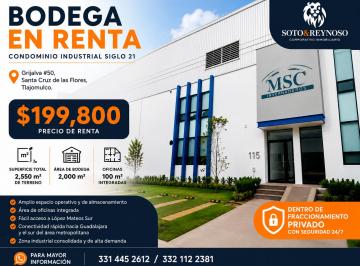 Nave industrial , Tlajomulco de Zúñiga · Renta Bodega | Condominio Industrial Siglo 21