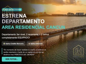 Departamento · 79m² · 2 Recámaras · 1 Estacionamiento · Departamento 2 Recamaras en Venta, Zona Residencial Cancún, 20 Min de Zona Hotelera