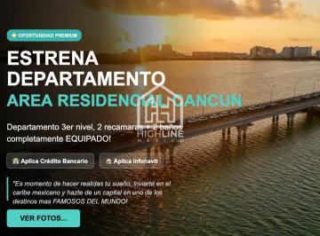 Departamento · 79m² · 2 Recámaras · 1 Estacionamiento · Departamento 2 Recamaras en Venta, Zona Residencial Cancún, 20 Min de Zona Hotelera
