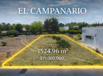 Terreno / Lote · 1524m² · Terreno en Venta en El Campanario Querétaro