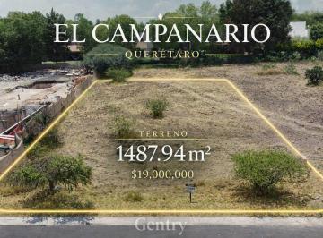 Terreno / Lote · 1487m² · Terreno en Venta en El Campanario Querétaro