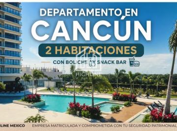 Departamento · 80m² · Departamento en Venta en Cancún 2 Habitaciones con Boliche y Snack Bar Av Huayacan Spa Gym