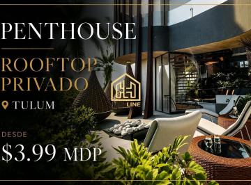 Departamento · 89m² · 1 Estacionamiento · Departamento Tipo Penthouse con Rooftop y Alberca Privada a 7 Min de La Playa