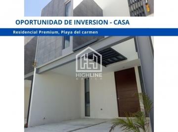 Casa · 200m² · 3 Recámaras · 2 Estacionamientos · Casa de 3 Recámaras, 3.5 Baños, Terraza y Family Room - Residencial Premium, Playa del Carmen