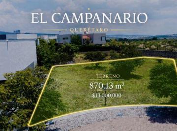 Terreno / Lote · 870m² · Terreno en Venta en El Campanario Querétaro