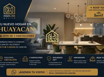 Departamento · 111m² · 2 Recámaras · 2 Estacionamientos · Departamento en Venta en Cancún Zona Huayacan de 2 Habitaciones con Alberca y Roof Top