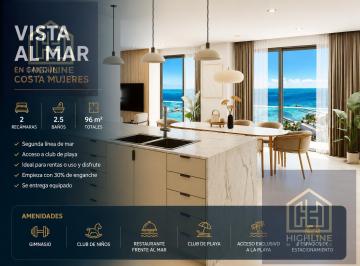 Departamento · 96m² · 2 Recámaras · 1 Estacionamiento · Departamento 2 Recámaras | Costa Mujeres | Vista Al Mar | Club de Playa Privado