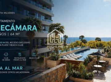 Departamento · 64m² · 1 Recámara · 1 Estacionamiento · Departamento 1 Recámara | Cancun - Costa Mujeres | Vista Al Mar | Segunda Linea de Mar | Club de Playa