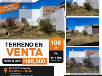 Terreno / Lote · 108m² · Terreno Tres Gallos Tlajomulco