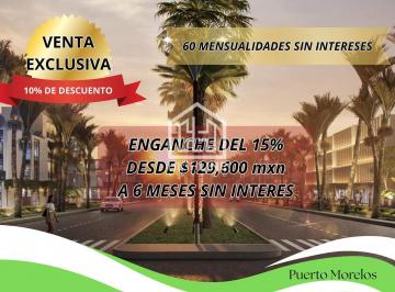 Terreno / Lote · 200m² · Terreno 200 m² en Venta Puerto Morelos con Casa Club Piscina y Amenidades