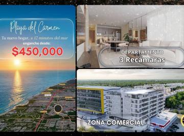 Departamento · 96m² · 3 Recámaras · 1 Estacionamiento · Departamento de 3 Recamaras en Playa del Carmen a Minutos del Mar