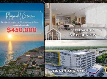 Departamento · 96m² · 3 Recámaras · 1 Estacionamiento · Departamento de 3 Recamaras en Playa del Carmen a Minutos del Mar