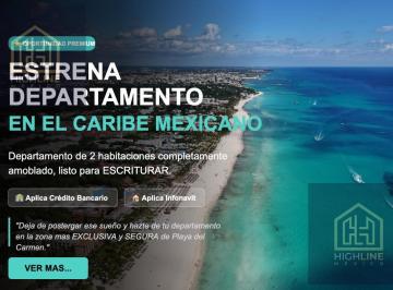 Departamento · 65m² · 2 Recámaras · 1 Estacionamiento · Departamento de 2 Habitaciones en Venta, Privada, Seguridad, Mayakoba, Playa del Carmen