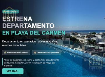 Departamento · 46m² · 1 Recámara · Airbnb en Operacion en Venta! 5ta Av Playa del Carmen, Estudio Amueblado