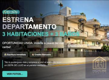 Departamento · 113m² · 3 Recámaras · 1 Estacionamiento · Departamento de 3 Recamaras en Venta, con Muebles, a Paso del Mar, Playa del Carmen