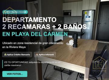 Departamento · 73m² · 2 Recámaras · 1 Estacionamiento · Departamento 2 Recamaras en Venta, Roof Garden, Credito Bancario, Infonavit, Playa del Carmen
