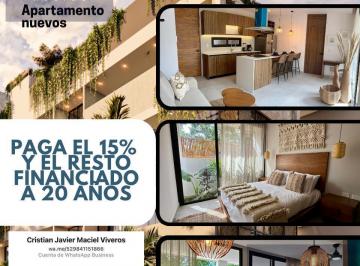 Departamento · 56m² · 1 Recámara · 1 Estacionamiento · Tulum con Solo El 15% de Enganche y Financiamiento a 20 Años, Departamento de Oportunidad