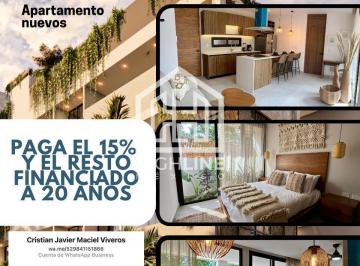 Departamento · 56m² · 1 Recámara · 1 Estacionamiento · Tulum con Solo El 15% de Enganche y Financiamiento a 20 Años, Departamento de Oportunidad