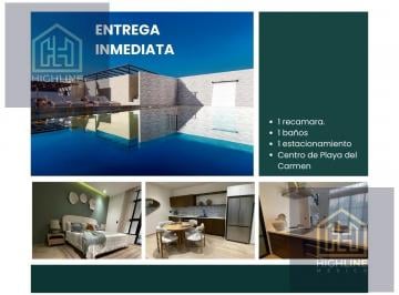 Departamento · 62m² · 1 Recámara · 1 Estacionamiento · Oportunidad Entrega Inmediata, Centro de Playa del Carmen, a m de La 5ta Av