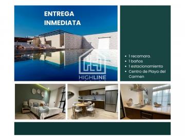 Departamento · 62m² · 1 Recámara · 1 Estacionamiento · Oportunidad Entrega Inmediata, Centro de Playa del Carmen, a m de La 5ta Av
