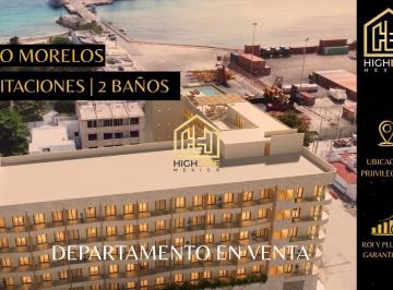 Departamento · 118m² · 3 Recámaras · 1 Estacionamiento · Departamento en Venta | Puerto Morelos | 3 Habitaciones | Vista Al Mar