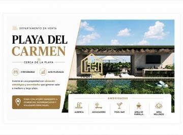Departamento · 54m² · 2 Recámaras · 1 Estacionamiento · Departamento en Venta Playa del Carmen Cerca de La Playa 2 Recámaras Alta Plusvalía