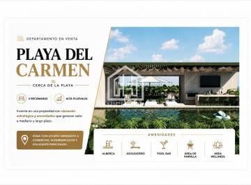 Departamento · 54m² · 2 Recámaras · 1 Estacionamiento · Departamento en Venta Playa del Carmen Cerca de La Playa 2 Recámaras Alta Plusvalía