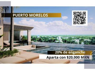 Departamento · 53m² · 1 Recámara · 1 Estacionamiento · Departamento en Venta Puerto Morelos 1 Recámara 20% de Enganche