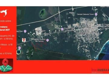 N/A · Venta de Terreno en de Uso Mixto con 100 m de Frente a Carretera Federal 307 Km 292 Tulum