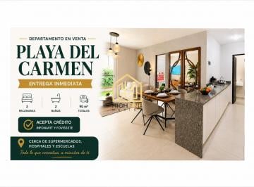 Departamento · 102m² · 3 Recámaras · 2 Estacionamientos · Departamento en Venta Playa del Carmen 3 Recámaras Entrega Inmediata Acepta Crédito - Infonavit