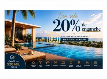 Departamento · 53m² · 1 Recámara · 1 Estacionamiento · Departamento en Venta Puerto Morelos 1 Recámara 20% de Enganche