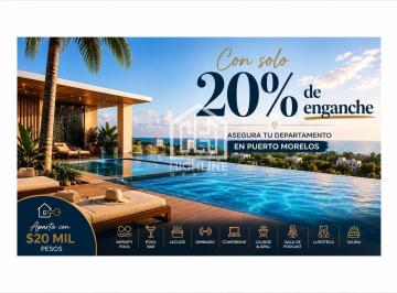 Departamento · 53m² · 1 Recámara · 1 Estacionamiento · Departamento en Venta Puerto Morelos 1 Recámara Cerca del Mar 20% de Enganche