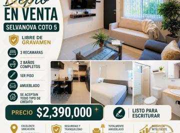 Departamento · 90m² · 3 Recámaras · 1 Estacionamiento · 3 Recamaras, 2 Baños, Selvanova, Playa del Carmen