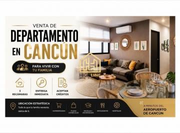 Departamento · 80m² · 3 Recámaras · 1 Estacionamiento · Venta de Departamento en Cancun 3 Habitaciones Aceptan Todo Tipo de Credito