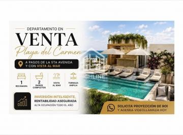 Departamento · 51m² · 1 Recámara · 1 Estacionamiento · Departamento en Venta Playa del Carmen 1 Recámara con Vista Al Mar Cerca de 5ta Av