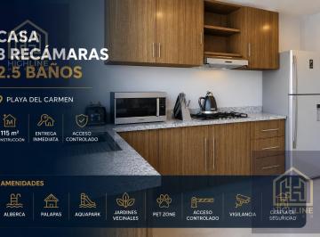 Casa · 115m² · 3 Recámaras · 2 Estacionamientos · Casa 3 Recámaras | Playa del Carmen | a 9 Min de La Playa | 10 Albercas Amenidades
