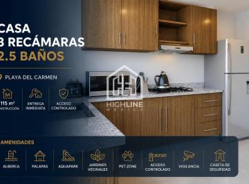 Casa · 115m² · 3 Recámaras · 2 Estacionamientos · Casa 3 Recámaras | Playa del Carmen | a 9 Min de La Playa | 10 Albercas Amenidades