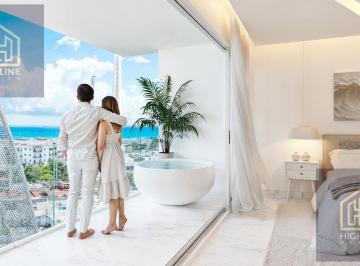 Departamento · 59m² · 2 Recámaras · 4 Estacionamientos · Departamento en Venta, en Playa del Carmen, 3 Habitaciones, Alberca con Vista Al Mar, y Jacuzzi!