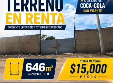 Terreno / Lote , Bahía de Banderas · Terreno Bardeado en Renta en Las Pilitas San Vicente