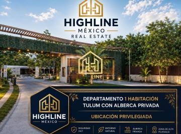 Departamento · 57m² · 1 Recámara · 1 Estacionamiento · Departamento en Venta, 1 Recamara, Cancun, en Av Huayacan