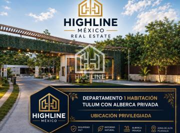 Departamento · 57m² · 1 Recámara · 1 Estacionamiento · Departamento en Venta, 1 Recamara, Cancun, en Av Huayacan