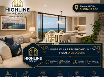 Villa · 112m² · 2 Recámaras · 2 Estacionamientos · Garden House, 2 Rec, Cancun, Espectaculares Vistas a La Laguna