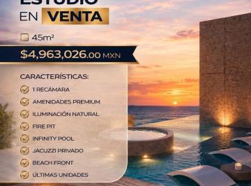 Departamento · 45m² · 1 Recámara · 1 Estacionamiento · Estudio Frente Al Mar en Venta 45 m | Puerto Morelos